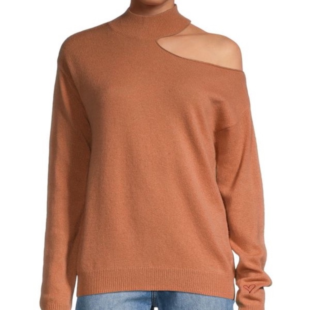 525 AMERICA Cold Shoulder 100% Cashmere Sweater